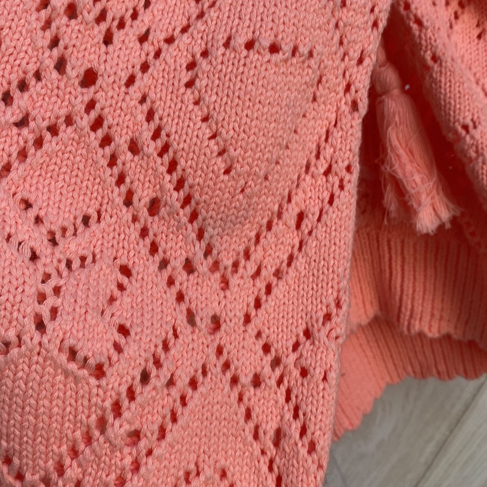 Loveshackfancy pink open knit sweater xs - Picture 4 of 7
